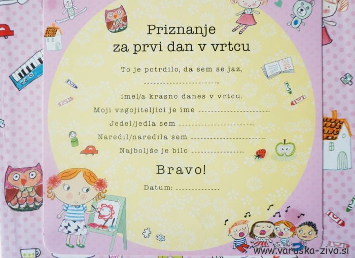 Sara gre rada v vrtec