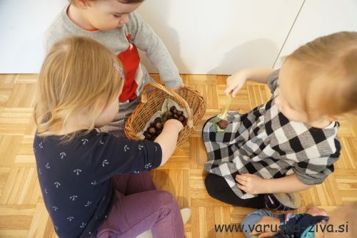 Gibalna igra s kostanjem - Zabavne jesenske aktivnosti